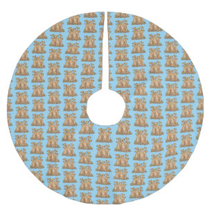 Jupon De Sapin En Polyester Brossé Drôle dessin de la famille meerkat