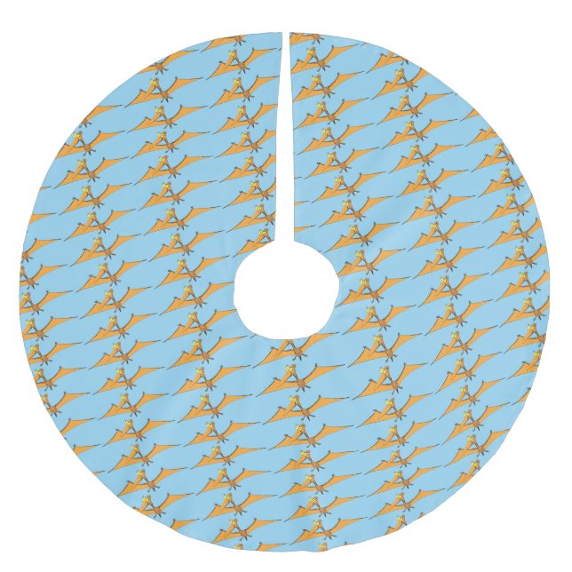 Jupon De Sapin En Polyester Brossé Drôle mignon dessin animé de pterodactyle volant o (Devant)