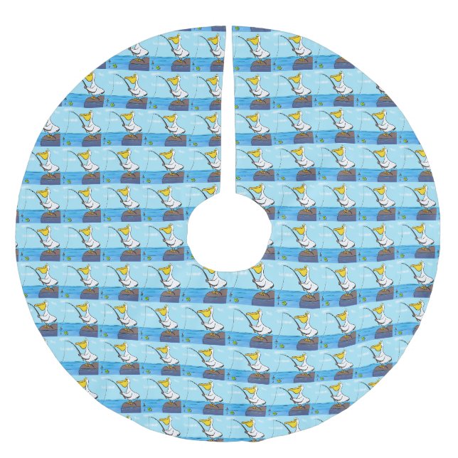 Jupon De Sapin En Polyester Brossé Drôle pélican de pêche (Devant)