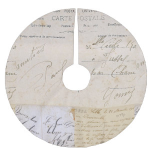 Jupon De Sapin En Polyester Brossé Écriture française vintage élégante de cartes