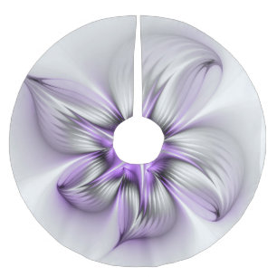 Jupon De Sapin En Polyester Brossé Élégance florale Art fractal violet abstrait moder