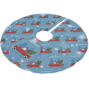 Jupon De Sapin En Polyester Brossé Élégant cadeau d'arbre de Noël