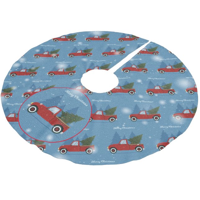 Jupon De Sapin En Polyester Brossé Élégant cadeau d'arbre de Noël (Angle)