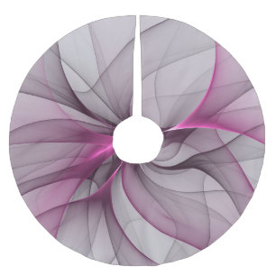 Jupon De Sapin En Polyester Brossé Elégant Chaos Moderne Abstrait rose Fractal Art