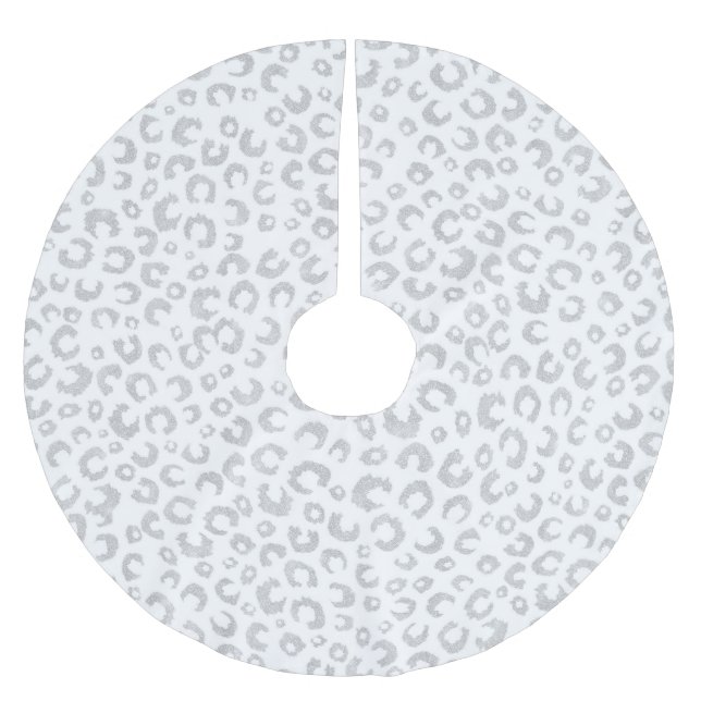 Jupon De Sapin En Polyester Brossé Élégant Parties scintillant d'argent Motif Leopard (Devant)