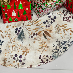 Jupon De Sapin En Polyester Brossé Elégante aquarelle Couleurs de chute Motif floral