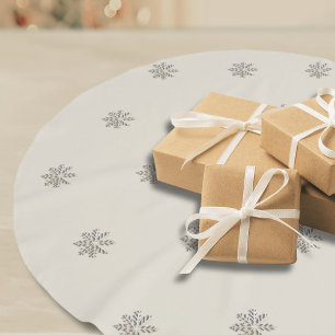 Jupon De Sapin En Polyester Brossé Elégante jupe de Noël Snowflake