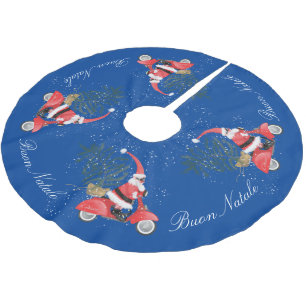 Jupon De Sapin En Polyester Brossé Elfin Santa Claus sur son scooter