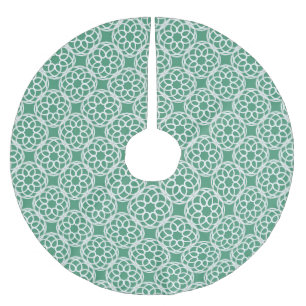 Jupon De Sapin En Polyester Brossé Emerald Green Blanc géométrique Motif sans couture