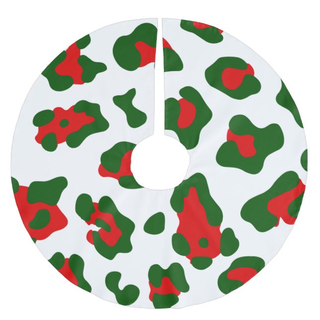 Jupon De Sapin En Polyester Brossé empreinte de léopard de noël (Devant)
