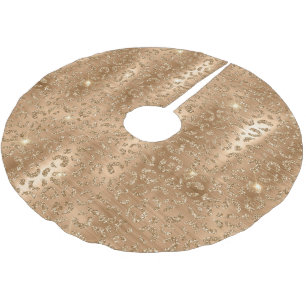 Jupon De Sapin En Polyester Brossé Empreinte de léopard Gold Glam Parties scintillant
