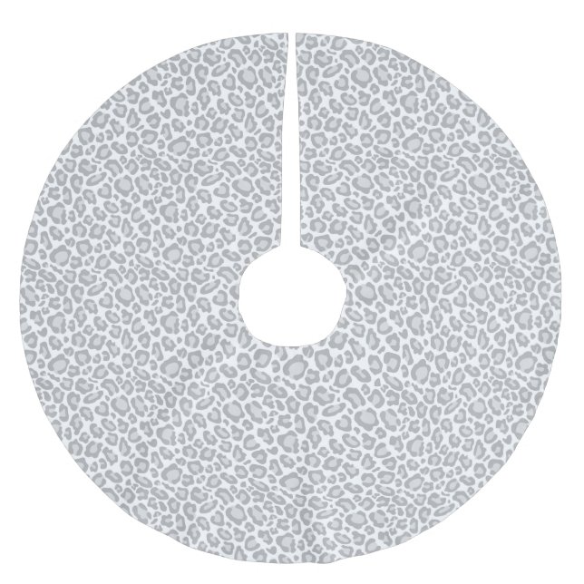 Jupon De Sapin En Polyester Brossé Empreinte de léopard gris (Devant)