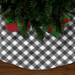 Jupon De Sapin En Polyester Brossé En vichy noir