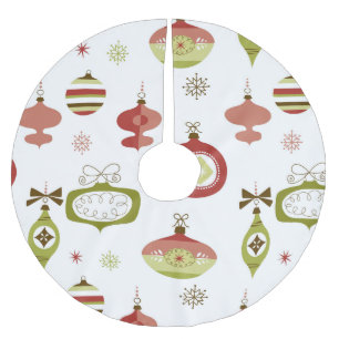 Jupon De Sapin En Polyester Brossé Ensemble de rétros ornements de Noël