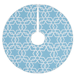 Jupon De Sapin En Polyester Brossé Étoile Bleue De David