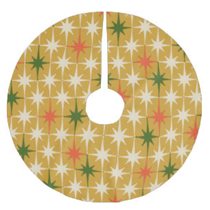 Jupon De Sapin En Polyester Brossé Étoiles atomiques Vintages rétro du milieu du si