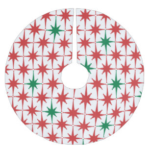 Jupon De Sapin En Polyester Brossé Étoiles de Noël atomique Vintages du milieu du siè