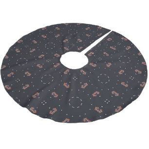 Jupon De Sapin En Polyester Brossé Étoiles et motif d'engin spatial unique