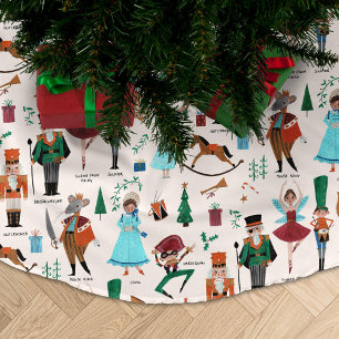 Jupon De Sapin En Polyester Brossé Fa La La Noël Danseur de Ballet Casse-Noisette