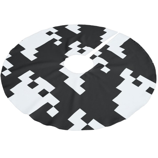 Jupon De Sapin En Polyester Brossé Fantôme à 8 bits pour pixels (Angle)
