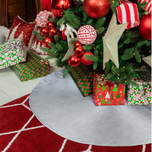 Jupon De Sapin En Polyester Brossé Faux Gradient gris argenté métallique