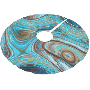 Jupon De Sapin En Polyester Brossé ferme bleu turquoise Tourbillons turquoise à grain