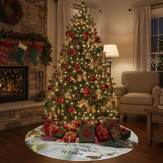 Jupon De Sapin En Polyester Brossé Ferme d'hiver (Créateur téléchargé)