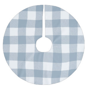 Jupon De Sapin En Polyester Brossé Ferme Rustic Blue Buffalo Plaid Carré