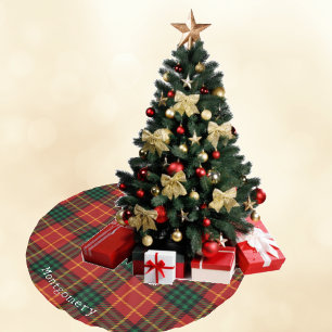 Jupon De Sapin En Polyester Brossé Festif Plaid Tartan Holiday