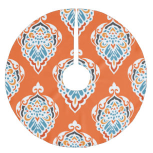 Jupon De Sapin En Polyester Brossé Festive damassé vintage motif, design élégant.