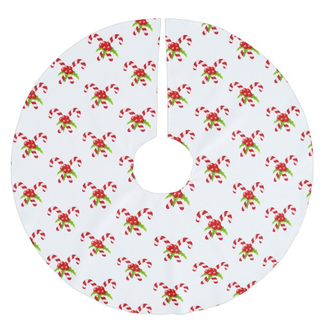 Jupon De Sapin En Polyester Brossé Festive Twin Sucres de canne Holiday (Devant)