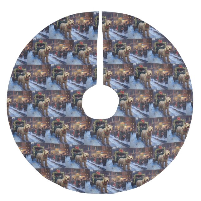 Jupon De Sapin En Polyester Brossé Fête de Noël de Wheaten Terrier (Devant)