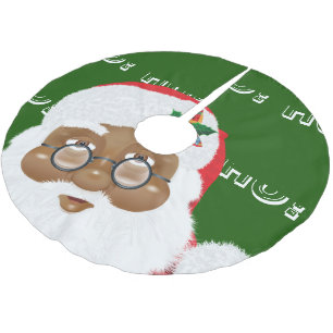 Jupon De Sapin En Polyester Brossé Fête de Noël du Père Noël afro-américain