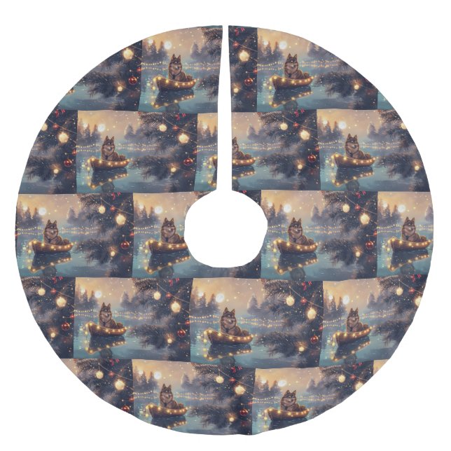 Jupon De Sapin En Polyester Brossé Finlandais Lapphund Noël Festive Voyage (Devant)