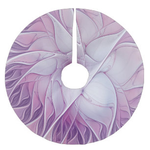 Jupon De Sapin En Polyester Brossé Fleur étoile rose Art fractal abstrait moderne