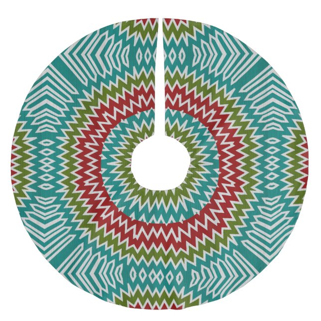 Jupon De Sapin En Polyester Brossé Fleur mandalaic hypnotique (Devant)