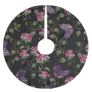 Jupon De Sapin En Polyester Brossé Fleurs de datura brodées : Art Botanique