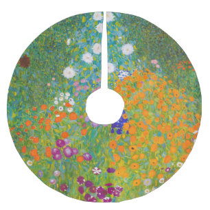 Jupon De Sapin En Polyester Brossé Fleurs de jardin de campagne vintage par Gustav Kl