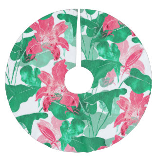Jupon De Sapin En Polyester Brossé Fleurs de la nature colorée Motif Feuille