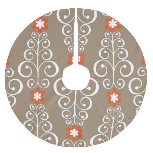 Jupon De Sapin En Polyester Brossé Fleurs géométriques : Conception Vintage et transp