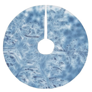 Jupon De Sapin En Polyester Brossé Flocon de neige congelé de fractale de cristal de