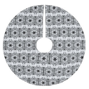Jupon De Sapin En Polyester Brossé Flocon de neige noir blanc Noël scandinave