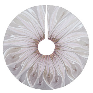 Jupon De Sapin En Polyester Brossé Floral, Abstrait Moderne Pastel Fleur Fractal Art