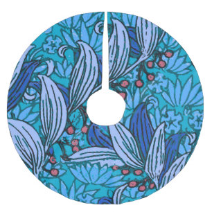 Jupon De Sapin En Polyester Brossé Floral bleu ancien Boho moderne