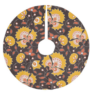 Jupon De Sapin En Polyester Brossé Floral Indien couleur Vintage sans fil