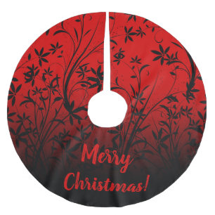 Jupon De Sapin En Polyester Brossé Flore rouge et noir noir personnalisé