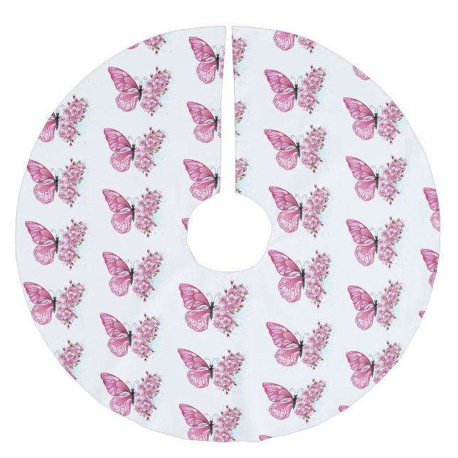 Jupon De Sapin En Polyester Brossé Flower Butterfly (Devant)
