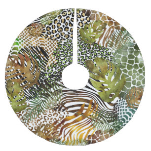 Jupon De Sapin En Polyester Brossé Forêt abstraite colorée