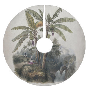 Jupon De Sapin En Polyester Brossé Forêt de bananiers tropicaux antiques Bota vinta