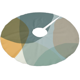 Jupon De Sapin En Polyester Brossé Formes géométriques Abstraites Boho bleu et jaune